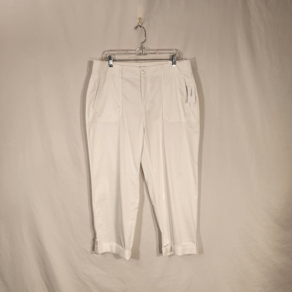 WESTPORT Signature Fit White Mid Rise Cruise Beachy Vacation Neutral Capris 14